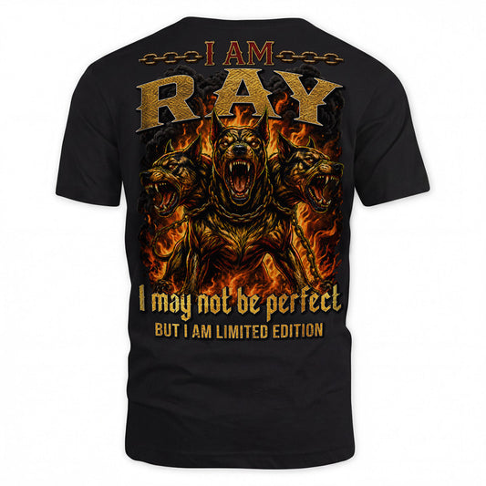 RAY MP88-F2-168–Personalized Bold Quote Apparel “I Am NAME I May Not Be Perfect But I Am Limited Edition