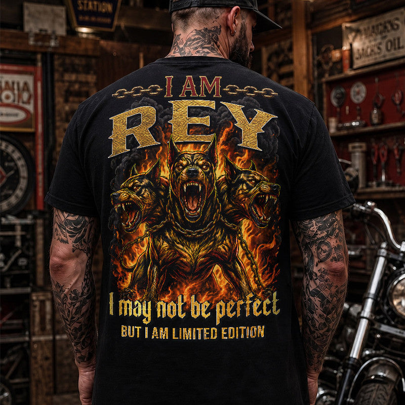 REY MP88-F2-168–Personalized Bold Quote Apparel “I Am NAME I May Not Be Perfect But I Am Limited Edition