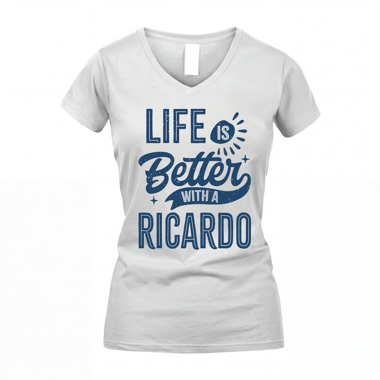 RICARDO HH88-K2–Personalized Name Quote T-Shirt Life Is Better With Unisex Gift