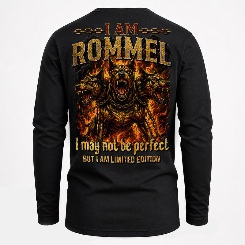 ROMMEL MP88-F2-168–Personalized Bold Quote Apparel “I Am NAME I May Not Be Perfect But I Am Limited Edition