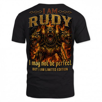 RUDY MP88-F2-168–Personalized Bold Quote Apparel “I Am NAME I May Not Be Perfect But I Am Limited Edition
