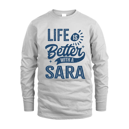 SARA HH88-K2–Personalized Name Quote T-Shirt Life Is Better With Unisex Gift