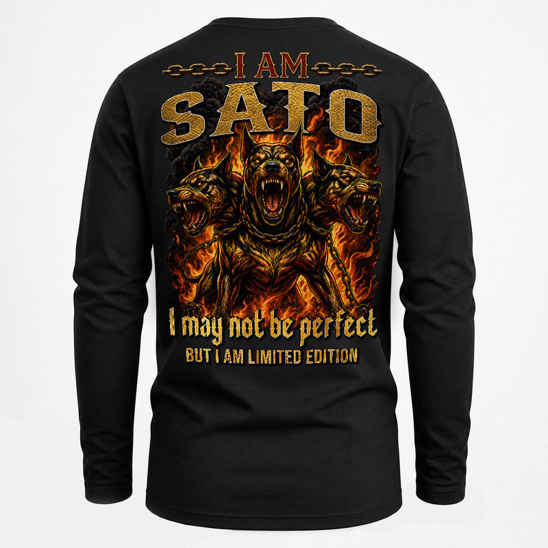 SATO MP88-F2-168–Personalized Bold Quote Apparel “I Am NAME I May Not Be Perfect But I Am Limited Edition