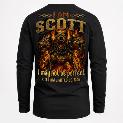 SCOTT MP88-F2-168–Personalized Bold Quote Apparel “I Am NAME I May Not Be Perfect But I Am Limited Edition