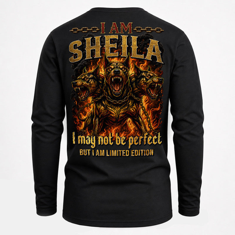 SHEILA MP88-F2-168–Personalized Bold Quote Apparel “I Am NAME I May Not Be Perfect But I Am Limited Edition
