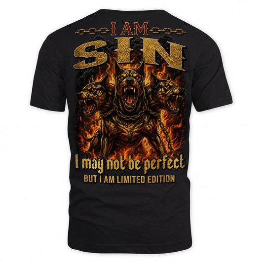 SIN MP88-F2-168–Personalized Bold Quote Apparel “I Am NAME I May Not Be Perfect But I Am Limited Edition