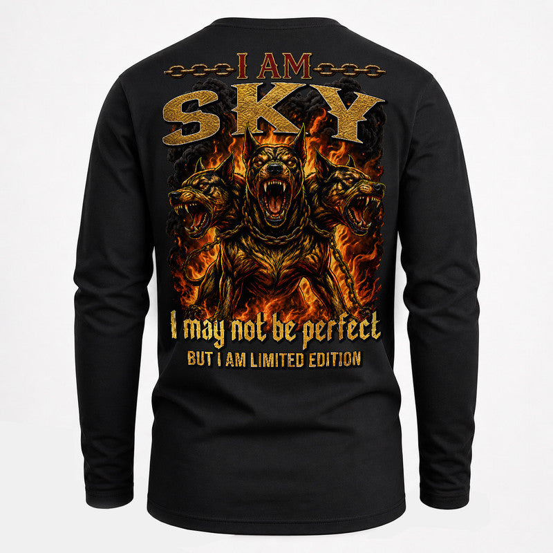 SKY MP88-F2-168–Personalized Bold Quote Apparel “I Am NAME I May Not Be Perfect But I Am Limited Edition