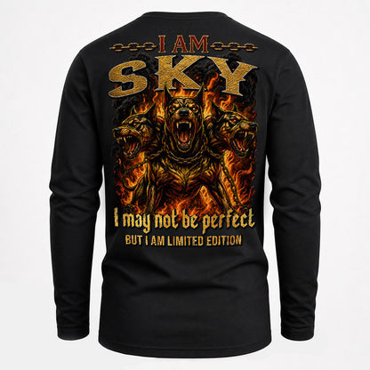 SKY MP88-F2-168–Personalized Bold Quote Apparel “I Am NAME I May Not Be Perfect But I Am Limited Edition