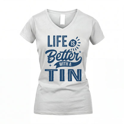 TIN HH88-K2–Personalized Name Quote T-Shirt Life Is Better With Unisex Gift
