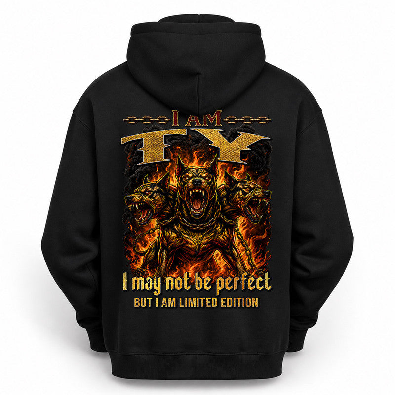 TY MP88-F2-168–Personalized Bold Quote Apparel “I Am NAME I May Not Be Perfect But I Am Limited Edition