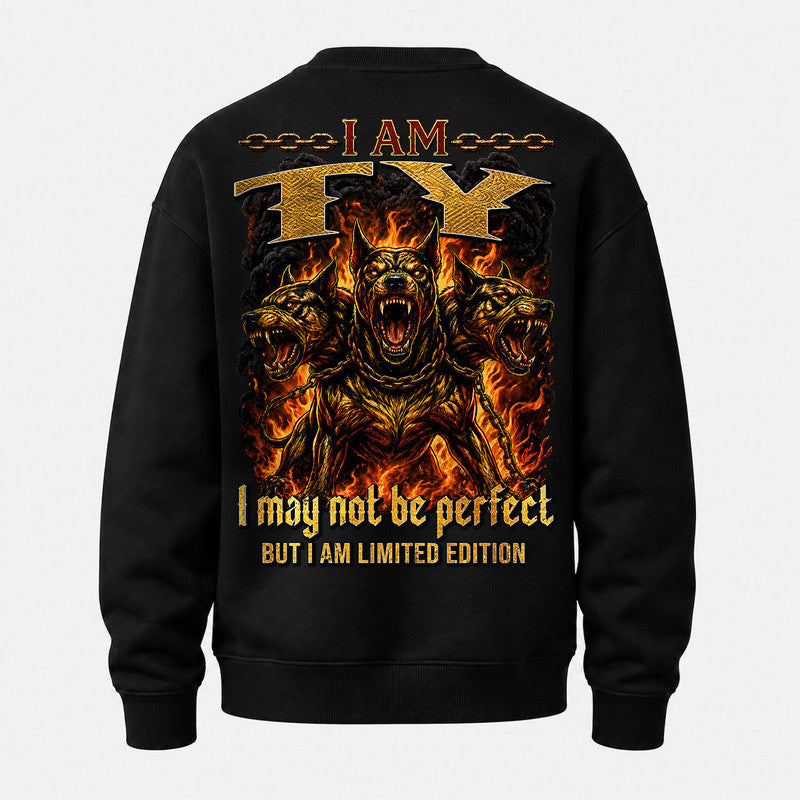 TY MP88-F2-168–Personalized Bold Quote Apparel “I Am NAME I May Not Be Perfect But I Am Limited Edition