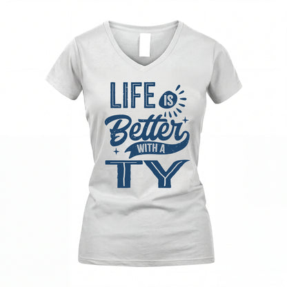 TY HH88-K2–Personalized Name Quote T-Shirt Life Is Better With Unisex Gift