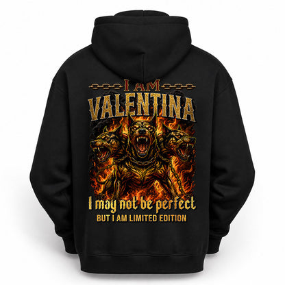 VALENTINA MP88-F2-168–Personalized Bold Quote Apparel “I Am NAME I May Not Be Perfect But I Am Limited Edition