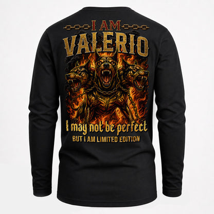 VALERIO MP88-F2-168–Personalized Bold Quote Apparel “I Am NAME I May Not Be Perfect But I Am Limited Edition