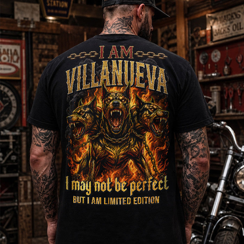 VILLANUEVA MP88-F2-168–Personalized Bold Quote Apparel “I Am NAME I May Not Be Perfect But I Am Limited Edition