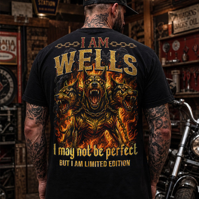 WELLS MP88-F2-168–Personalized Bold Quote Apparel “I Am NAME I May Not Be Perfect But I Am Limited Edition