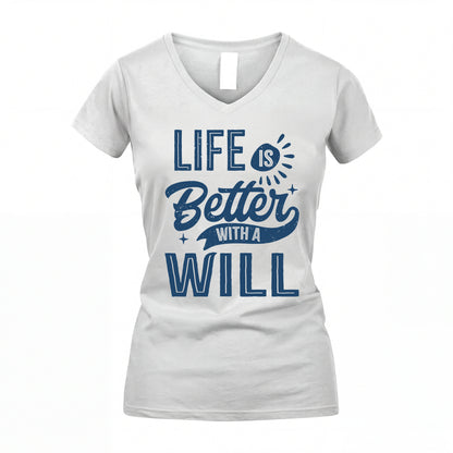 WILL HH88-K2–Personalized Name Quote T-Shirt Life Is Better With Unisex Gift