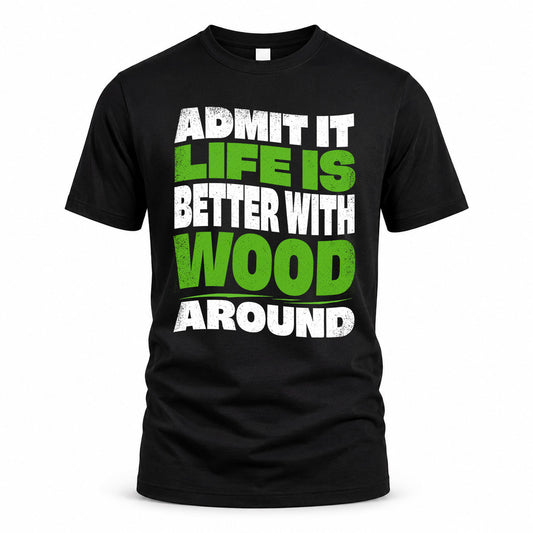 WOOD KTT19-K098-189 – Personalized Funny Quote Apparel “Admit It, Life Is Better With NAME Around”