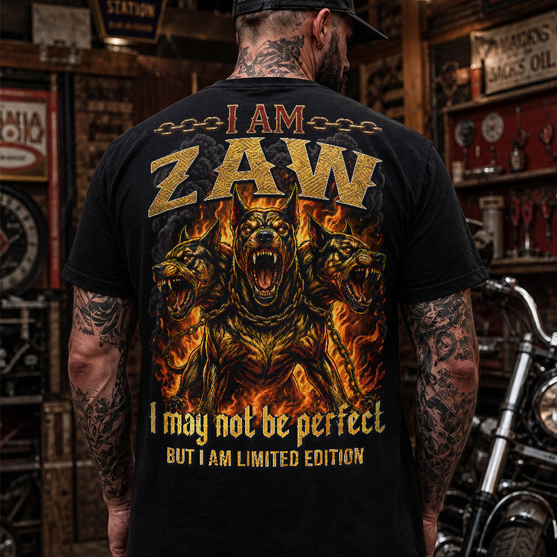 ZAW MP88-F2-168–Personalized Bold Quote Apparel “I Am NAME I May Not Be Perfect But I Am Limited Edition