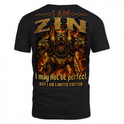 ZIN MP88-F2-168–Personalized Bold Quote Apparel “I Am NAME I May Not Be Perfect But I Am Limited Edition