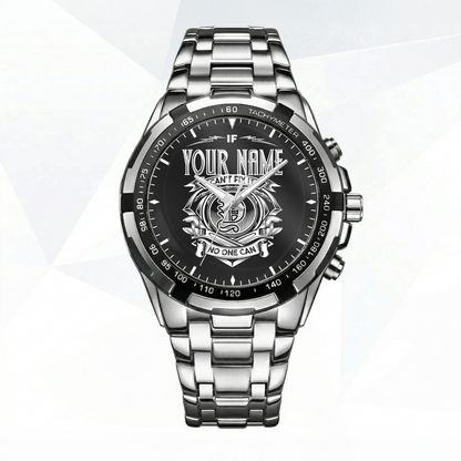 YOUR NAME K3579-06 Alloy-Quatz-Men Watch, Personalized Premium Gift for Anniversary