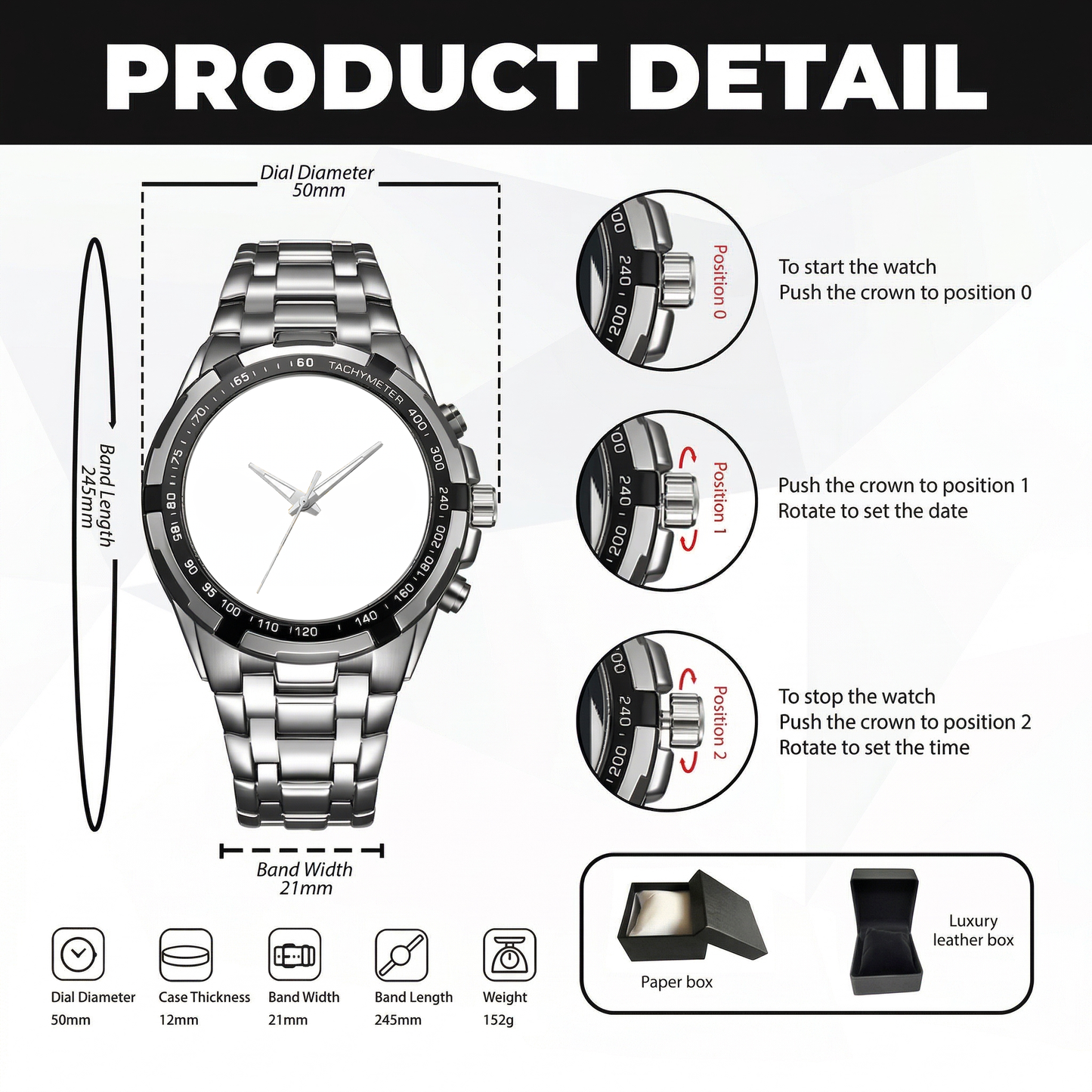YOUR NAME K3579-06 Alloy-Quatz-Men Watch, Personalized Premium Gift for Anniversary