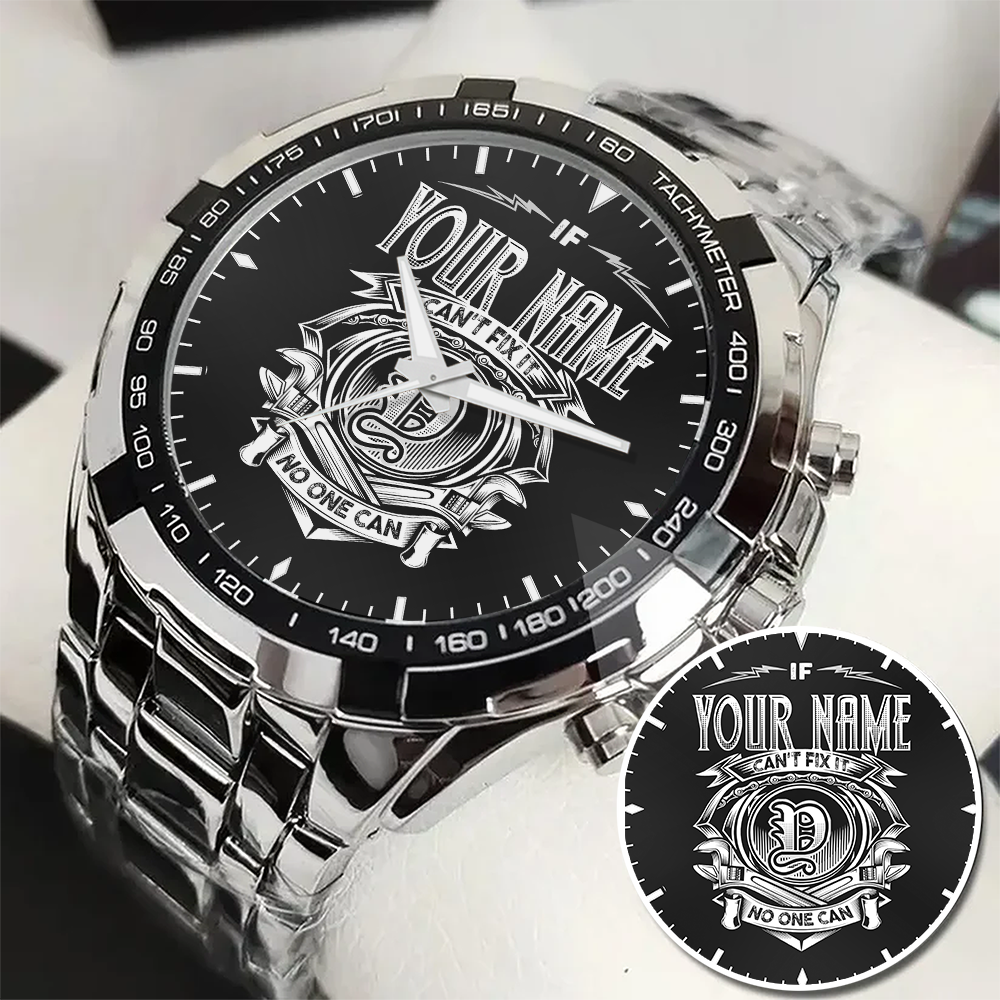 YOUR NAME K3579-06 Alloy-Quatz-Men Watch, Personalized Premium Gift for Anniversary